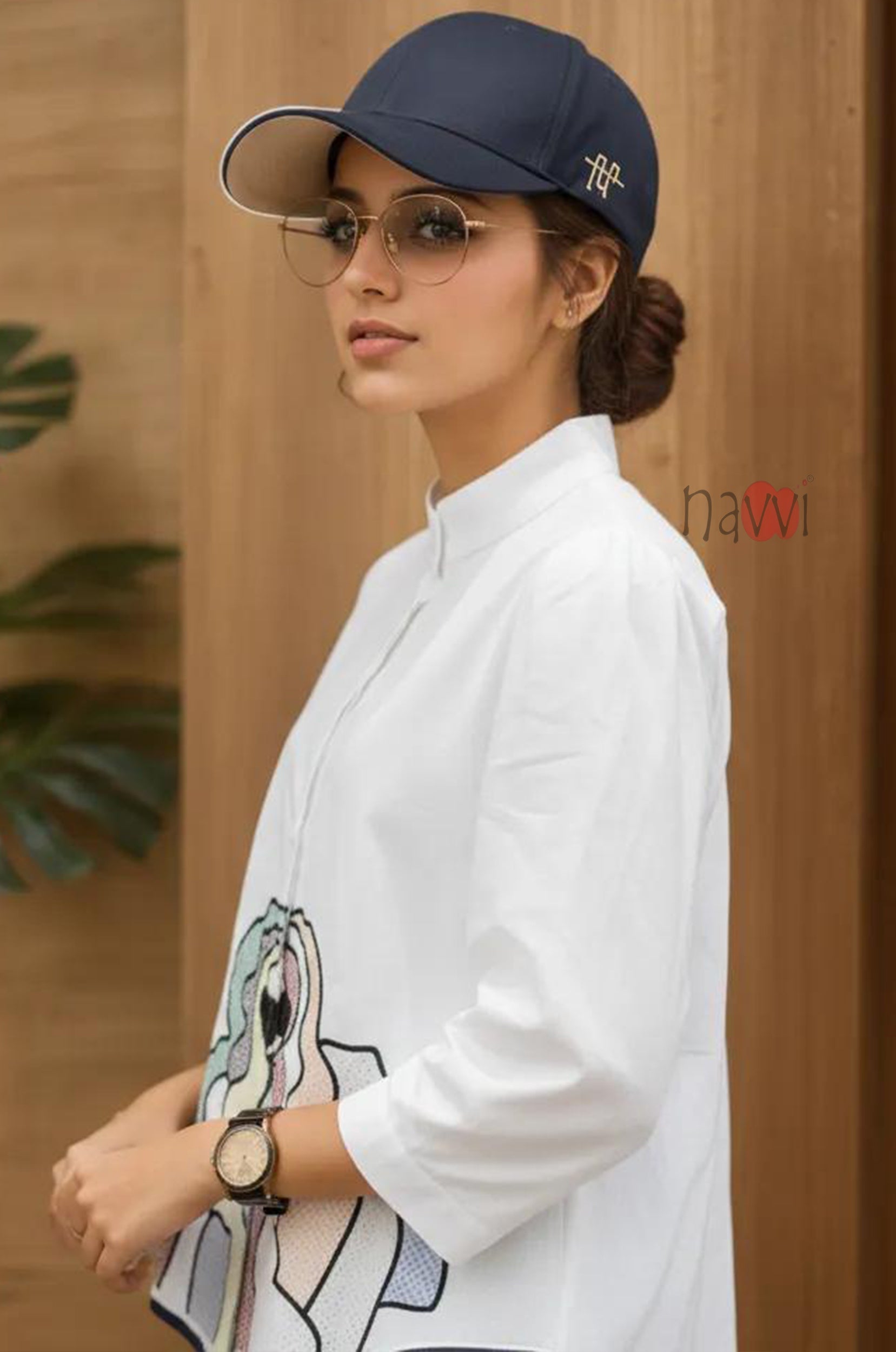 Pastel Muse Embroidered High-Low Linen Shirt