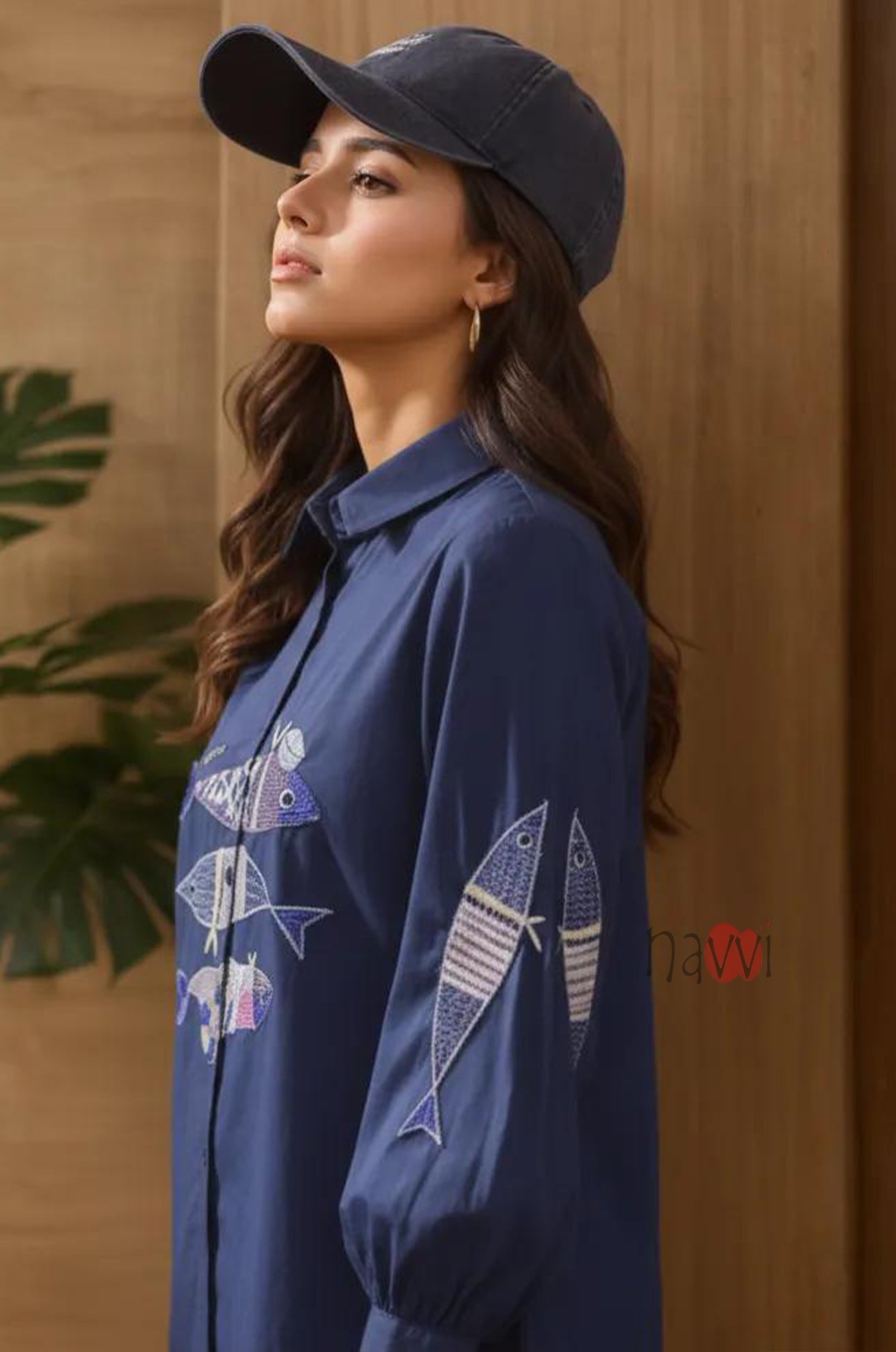 Nautical Charm Embroidered Linen Shirt