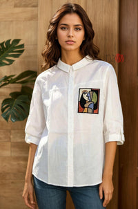 Abstract Muse Embroidered Linen Shirt