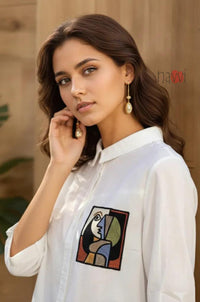 Abstract Muse Embroidered Linen Shirt