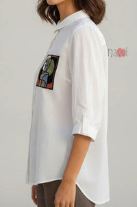 Abstract Muse Embroidered Linen Shirt