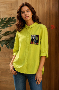 Abstract Muse Embroidered Linen Shirt