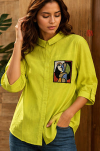 Abstract Muse Embroidered Linen Shirt