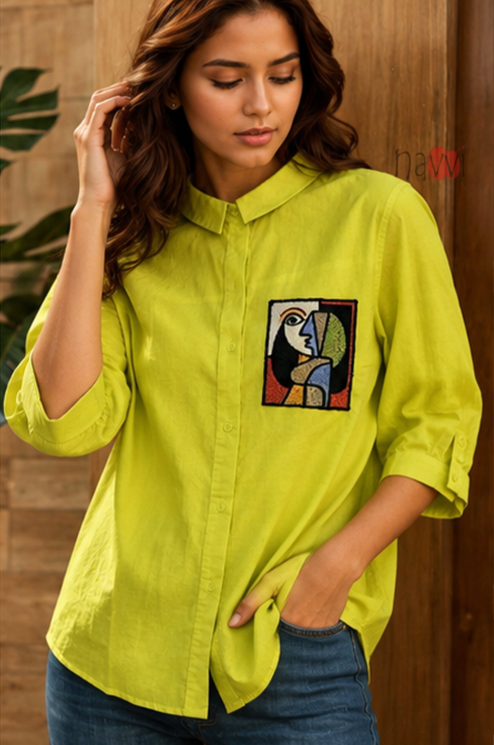 Abstract Muse Embroidered Linen Shirt