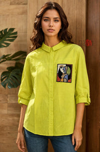Abstract Muse Embroidered Linen Shirt