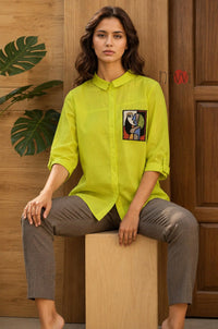 Abstract Muse Embroidered Linen Shirt