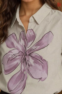 Bloom Artistic Embroidered Linen Shirt