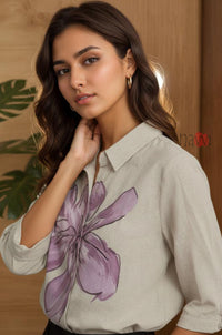 Bloom Artistic Embroidered Linen Shirt