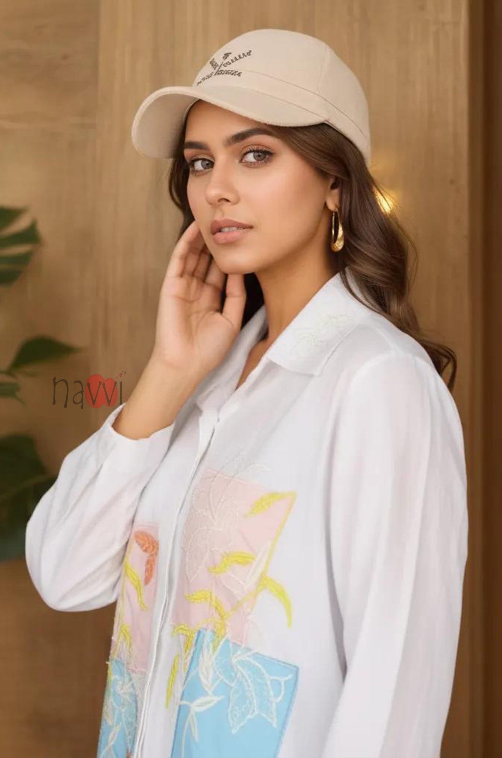 Pastel Embroidered Linen Shirt