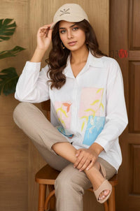 Pastel Embroidered Linen Shirt