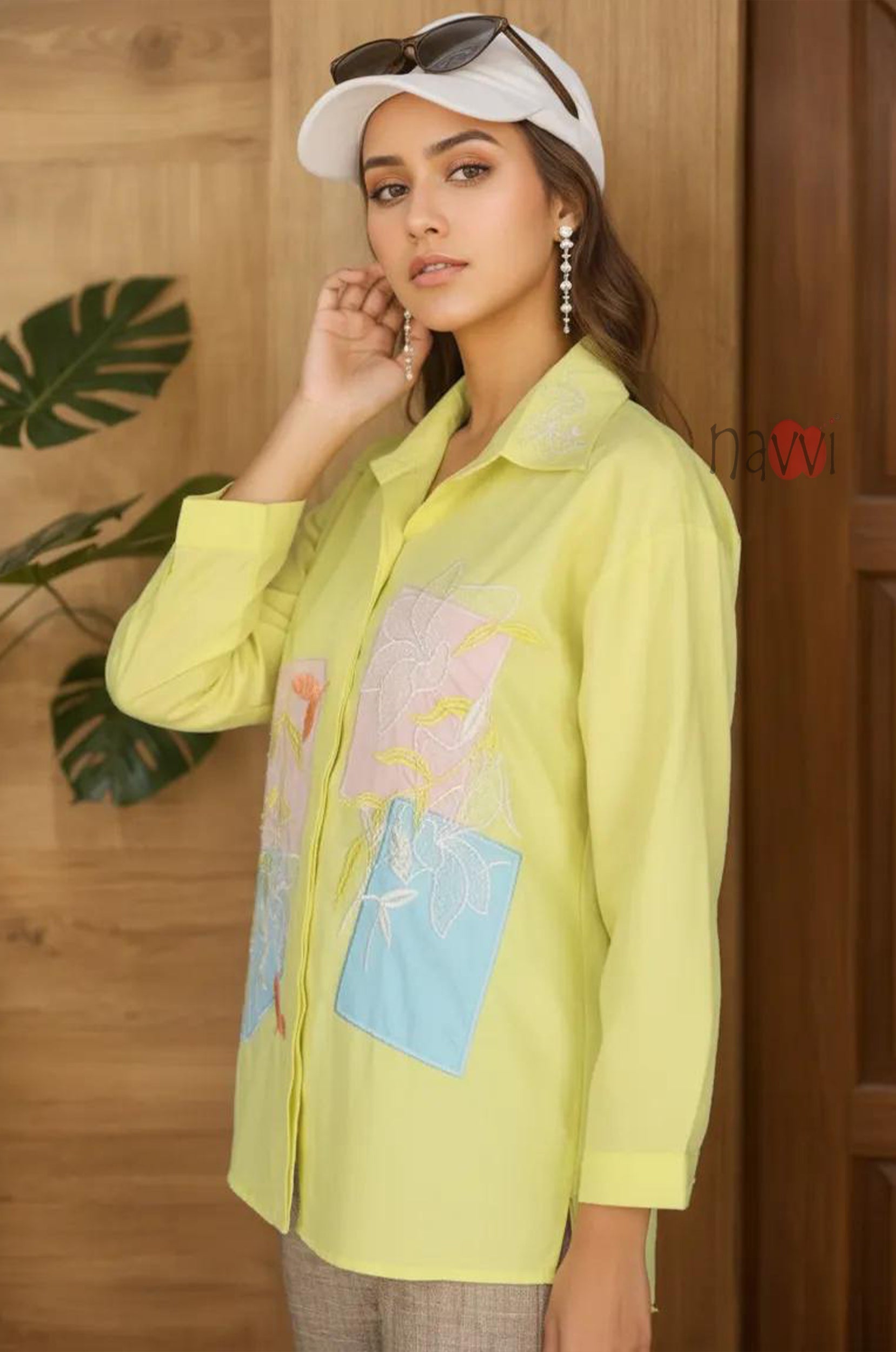 Pastel Embroidered Linen Shirt