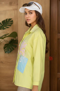 Pastel Embroidered Linen Shirt