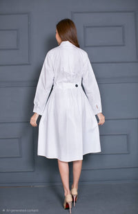 Minimal Contrast Art Shirt Dress