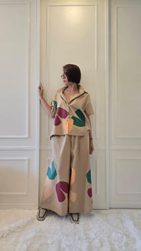 Abstract Leaf Plastisol Co-Ord Set