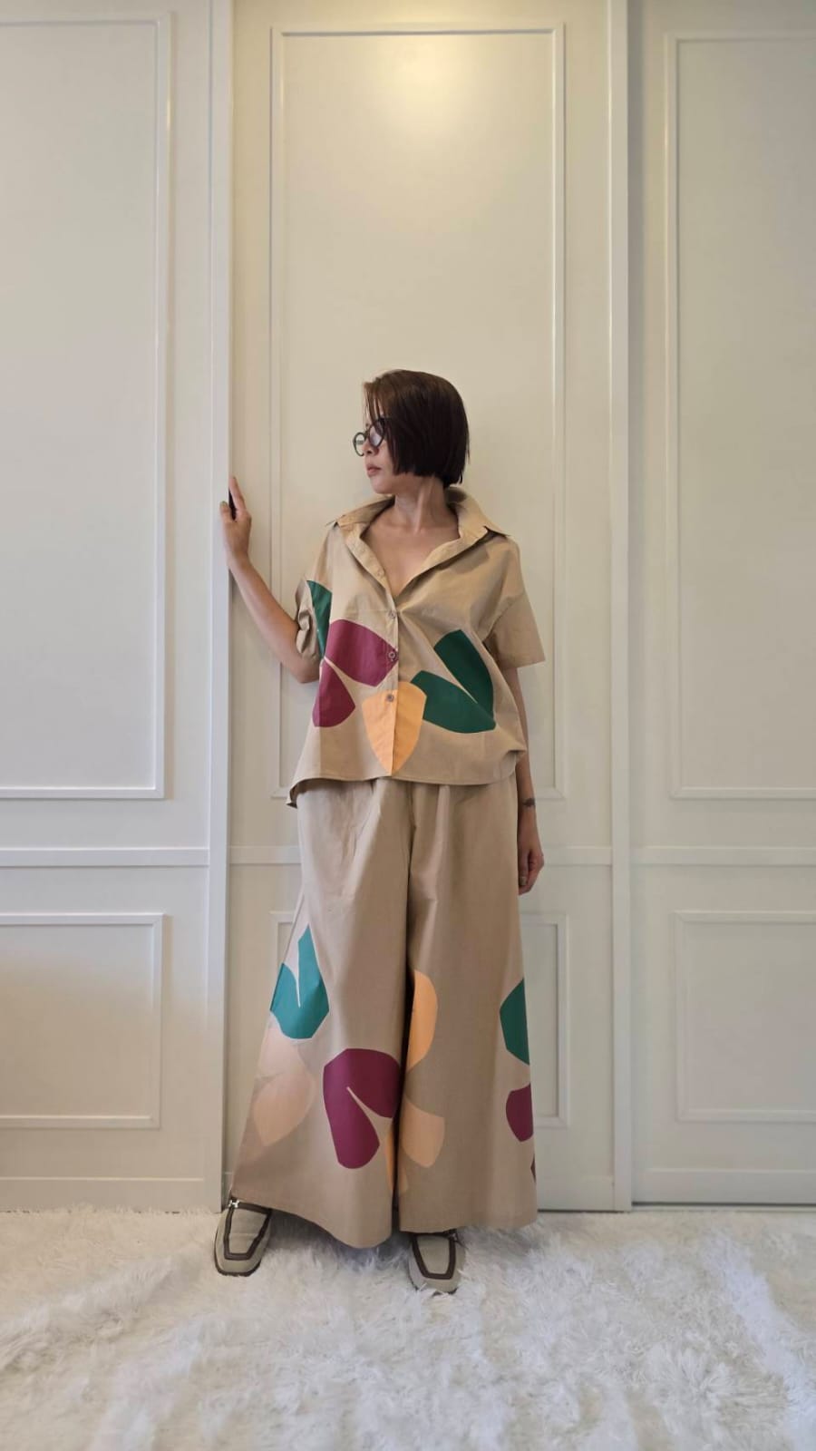 Abstract Leaf Plastisol Co-Ord Set