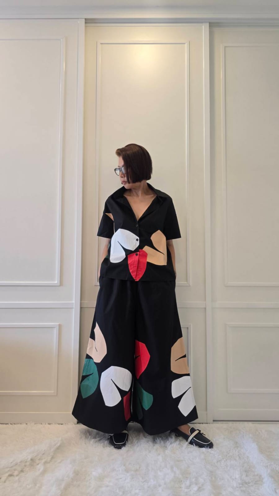 Abstract Leaf Plastisol Co-Ord Set