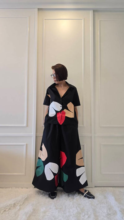 Abstract Leaf Plastisol Co-Ord Set