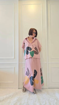 Abstract Leaf Plastisol Co-Ord Set