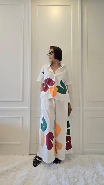 Abstract Leaf Plastisol Co-Ord Set