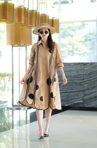 Polka Accent Plastisol Dress with Overlay