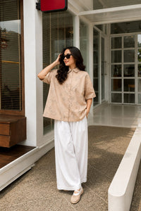 Wanderlust Sketch Print Oversized Shirt