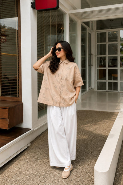 Wanderlust Sketch Print Oversized Shirt