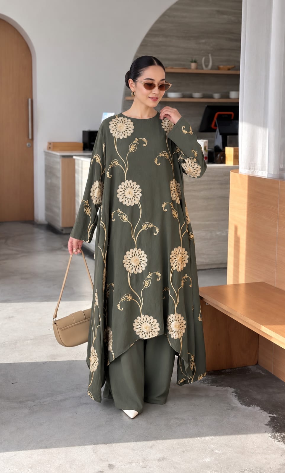 Meadow Muse Embroidered Palazzo Set