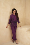 Purple Embroidery Co-ord Set