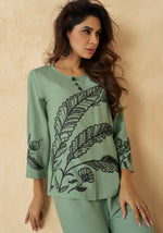Sap Green Embroidery Co-ord Set