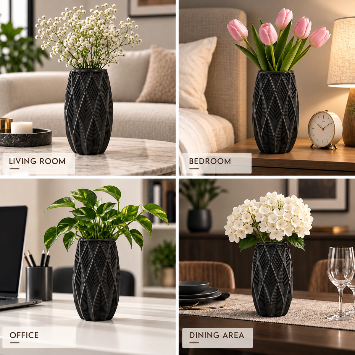 Modern Geometric Decorative Flower Vase for Home & Office Decor