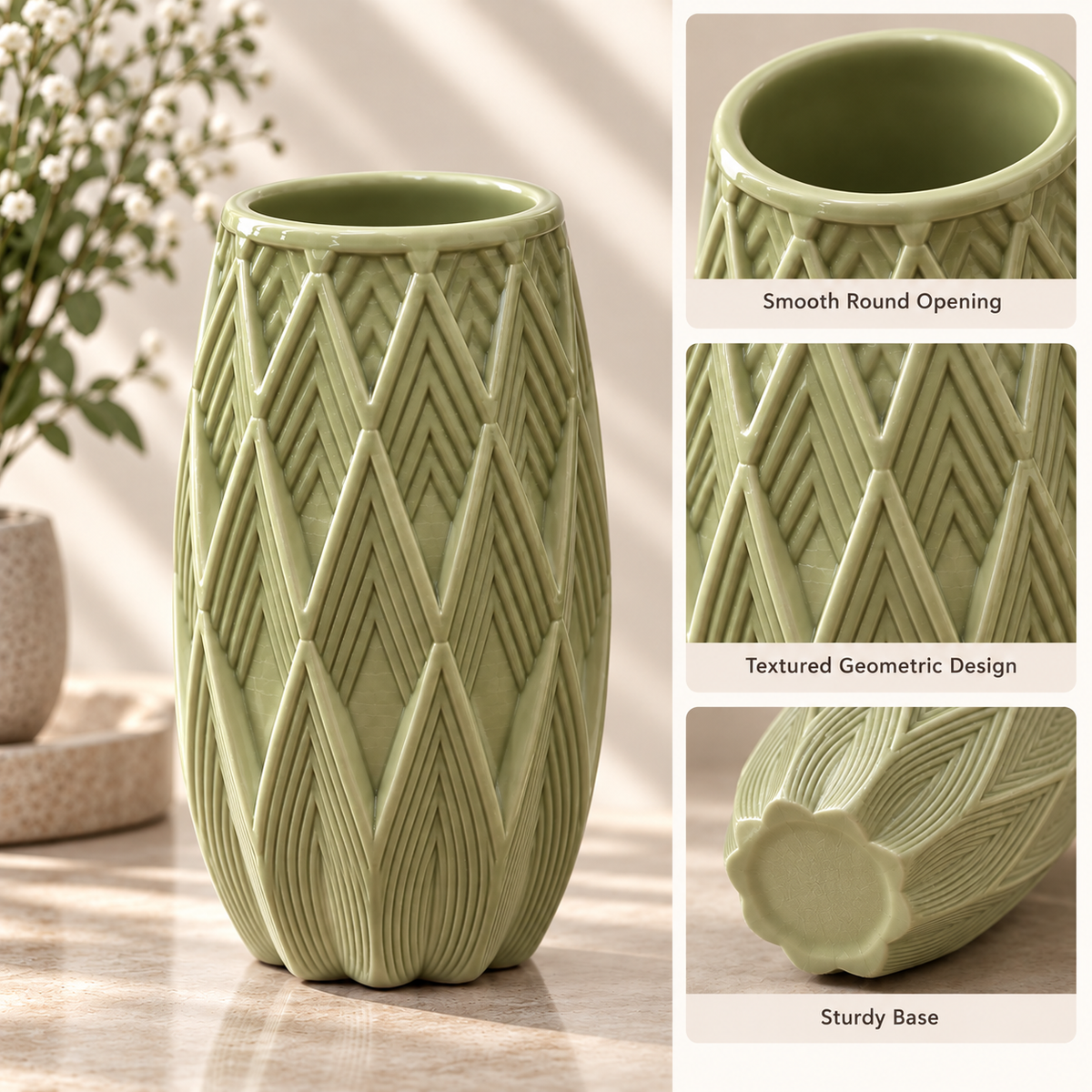 Modern Geometric Decorative Flower Vase for Home & Office Decor