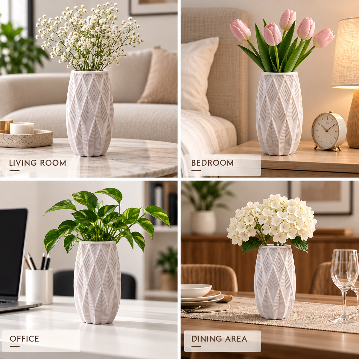 Modern Geometric Decorative Flower Vase for Home & Office Decor