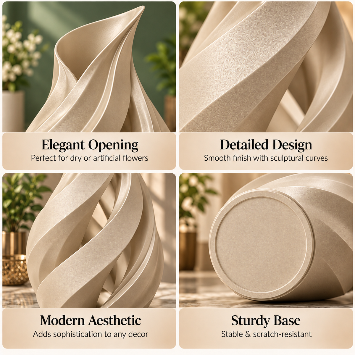Spiral Sculptural Flower Vase