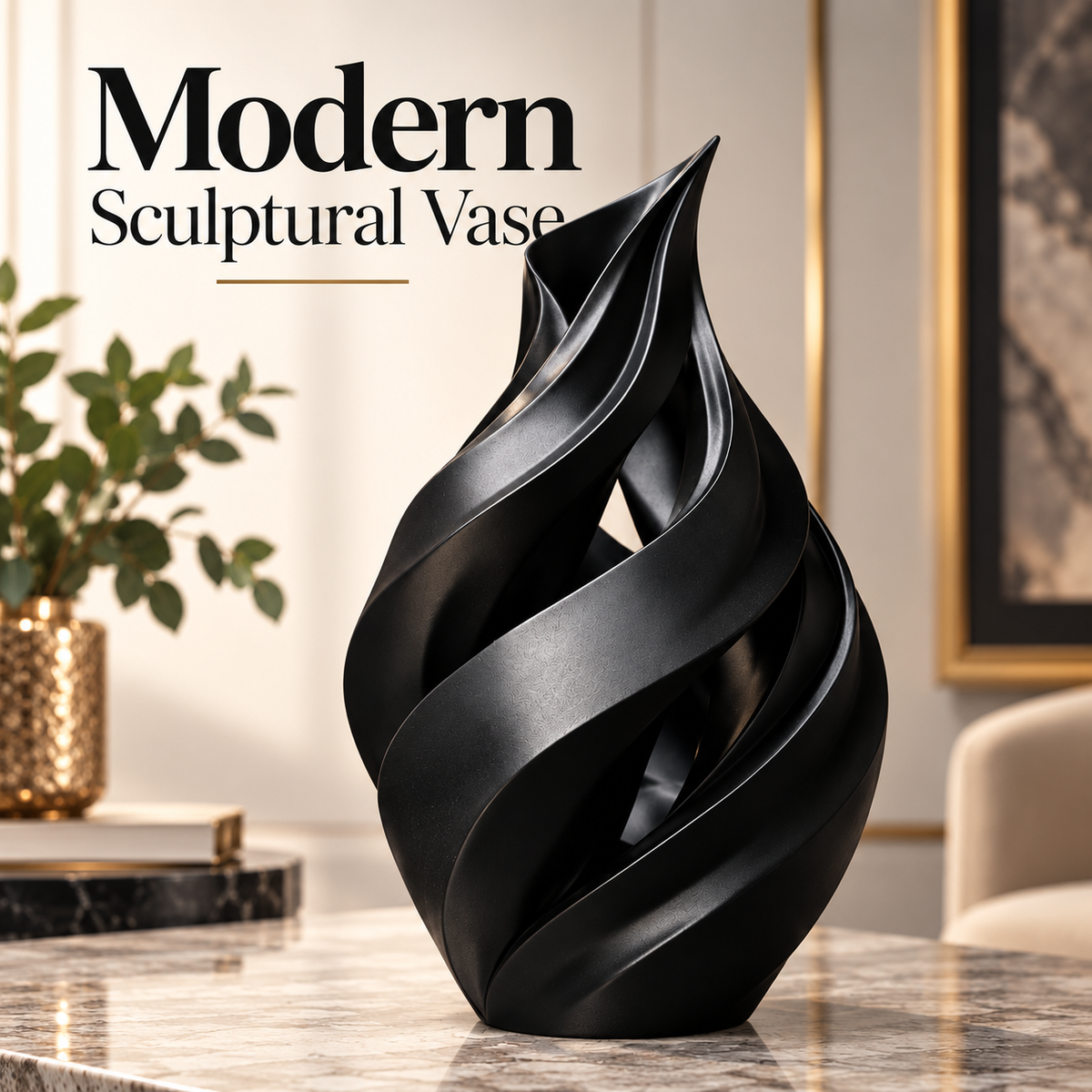 Spiral Sculptural Flower Vase
