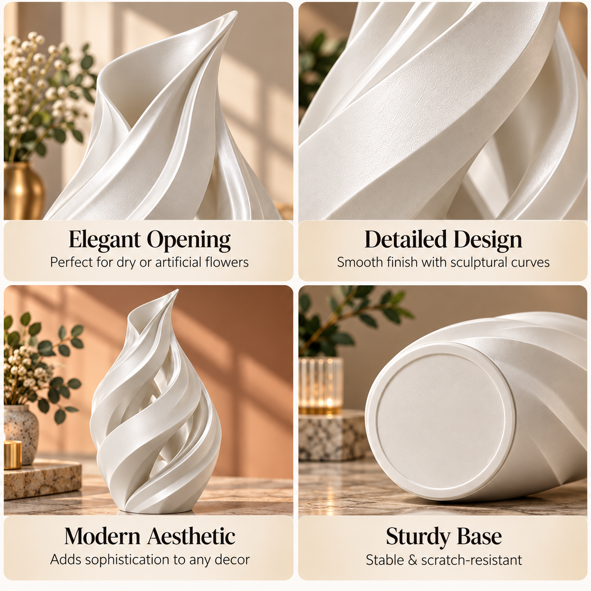 Spiral Sculptural Flower Vase