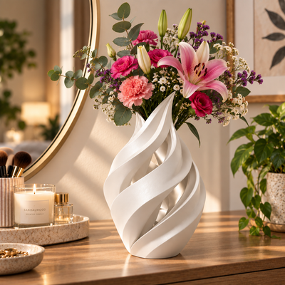 Spiral Sculptural Flower Vase
