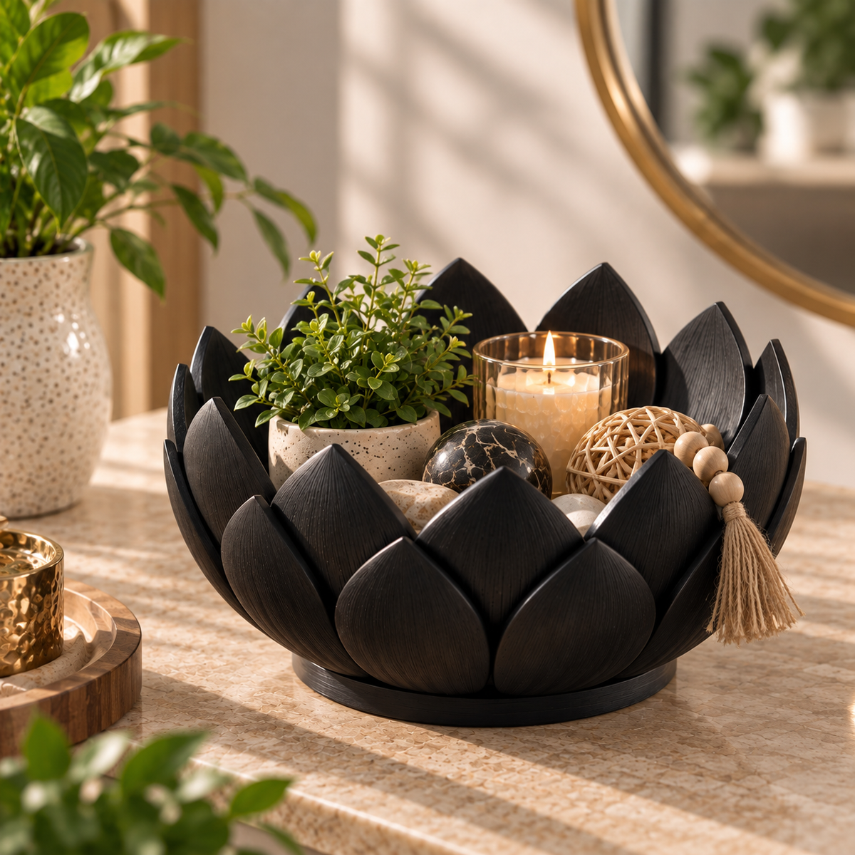 Lotus Petal Decorative Bowl for Home Decor