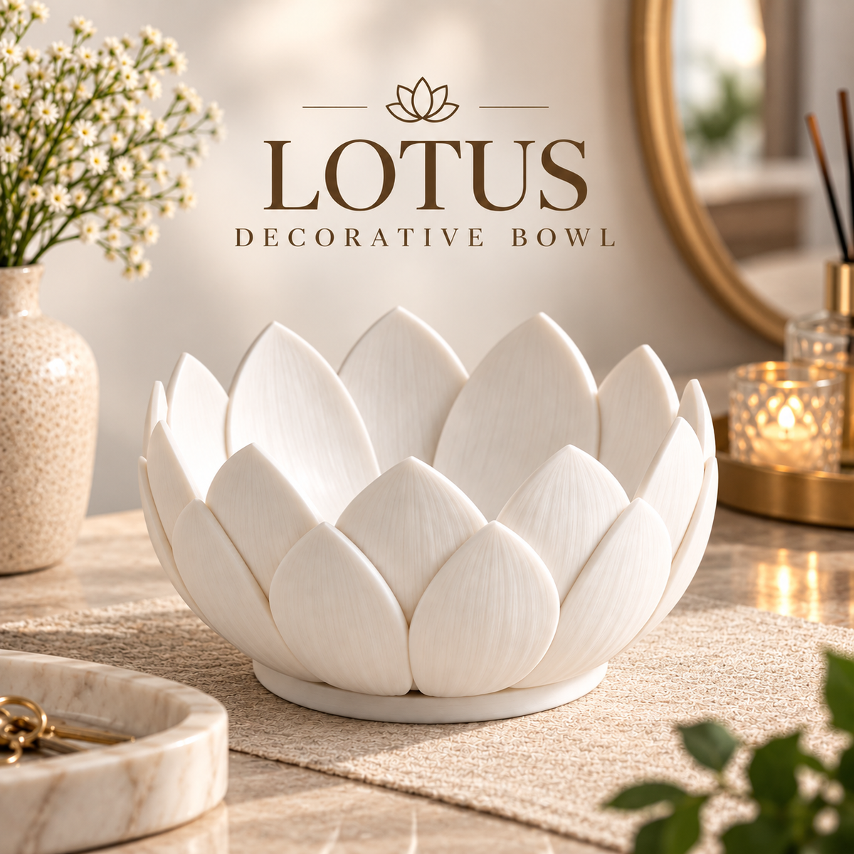 Lotus Petal Decorative Bowl for Home Decor