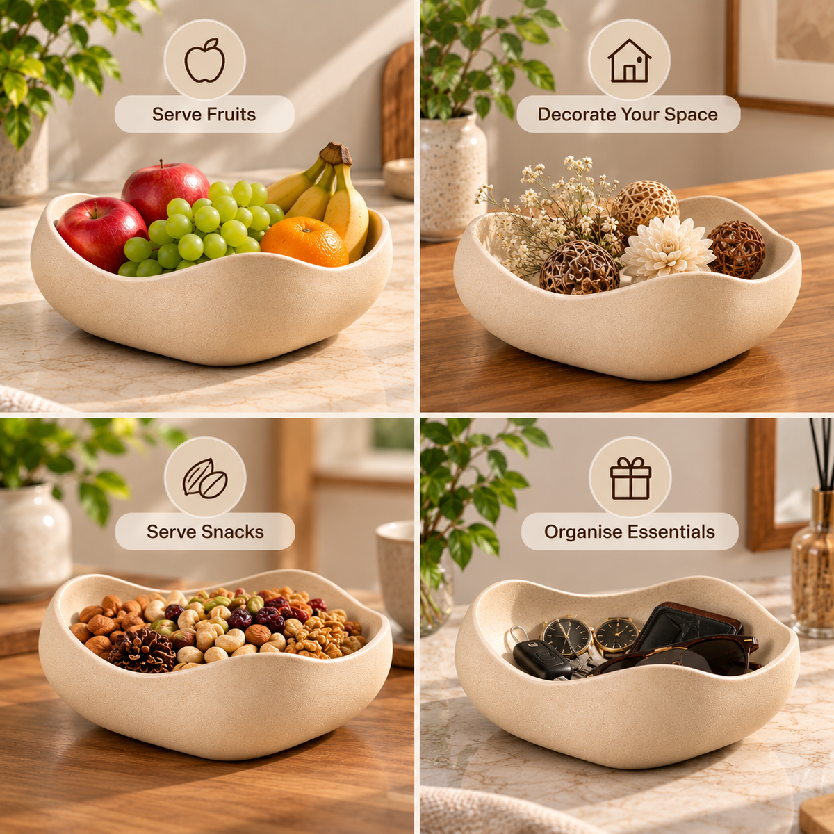 Modern Wavy Design Decorative Bowl