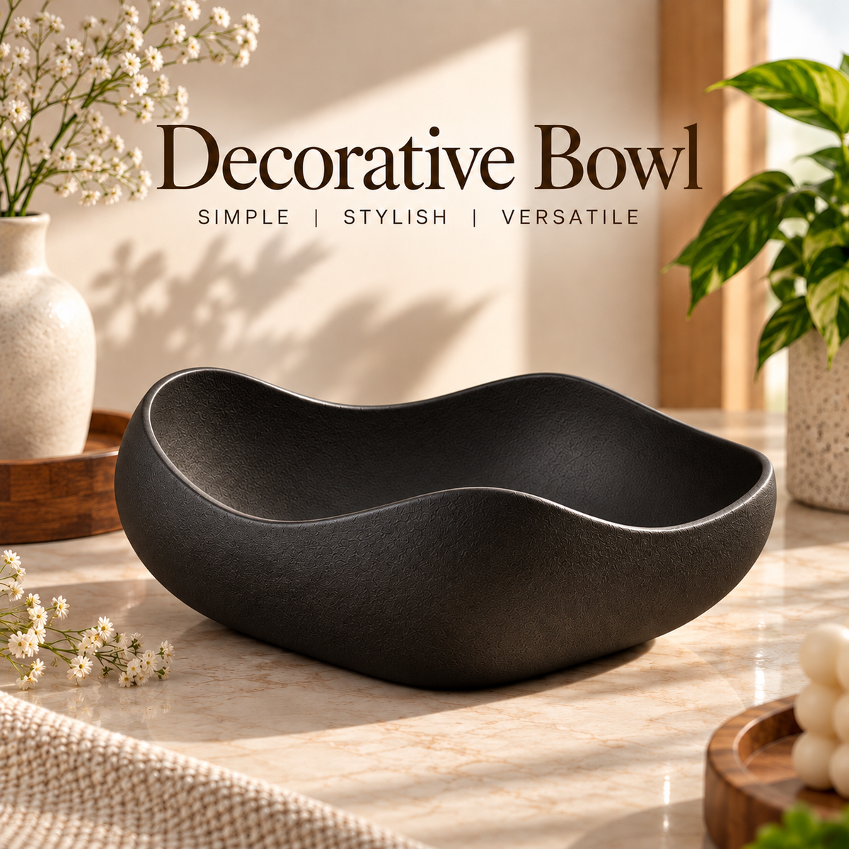 Modern Wavy Design Decorative Bowl