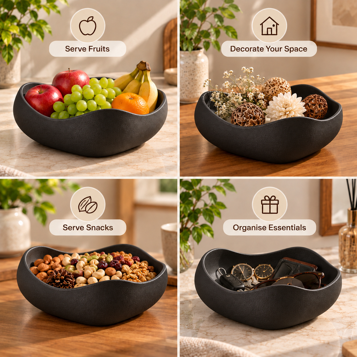 Modern Wavy Design Decorative Bowl