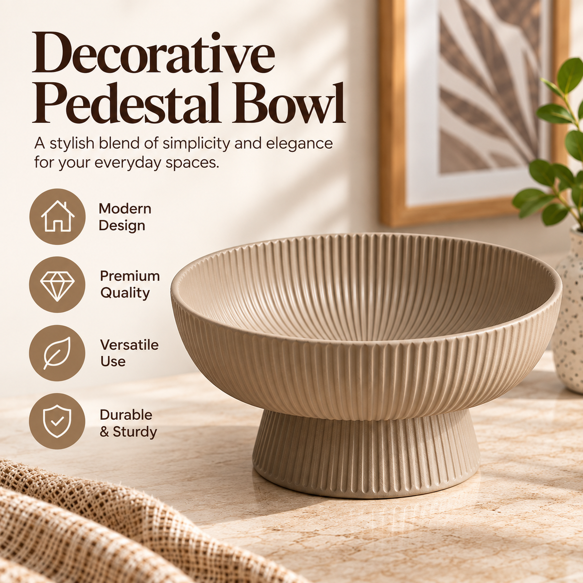 Modern Wave Shape Decorative Bowl for Home Décor