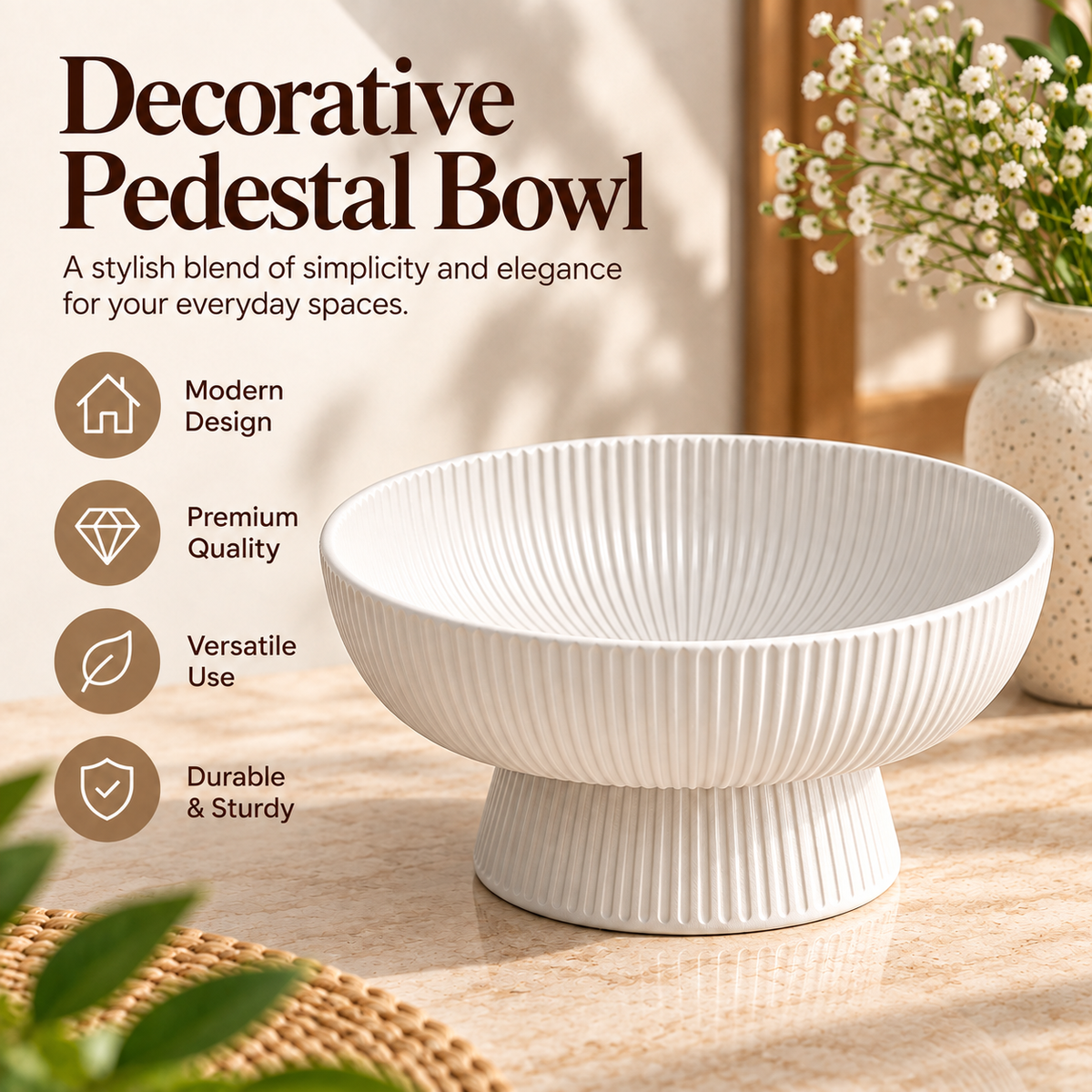 Modern Wave Shape Decorative Bowl for Home Décor