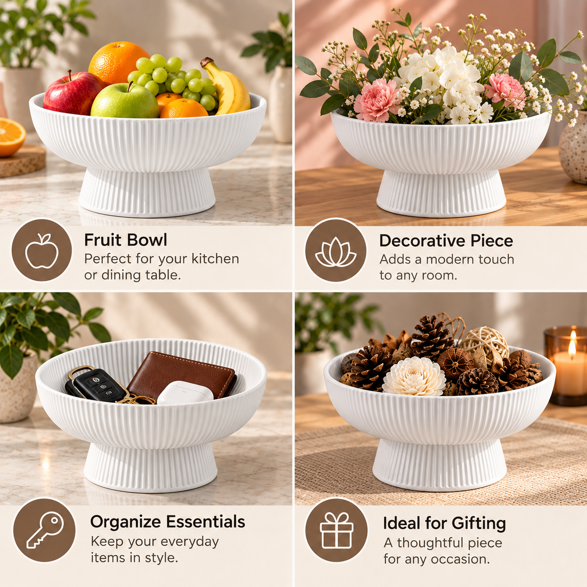 Modern Wave Shape Decorative Bowl for Home Décor