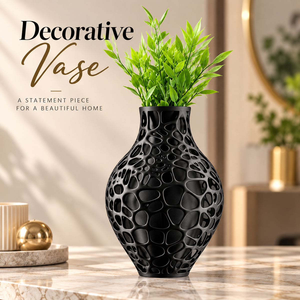 Modern Lattice Pattern Decorative Flower Vase