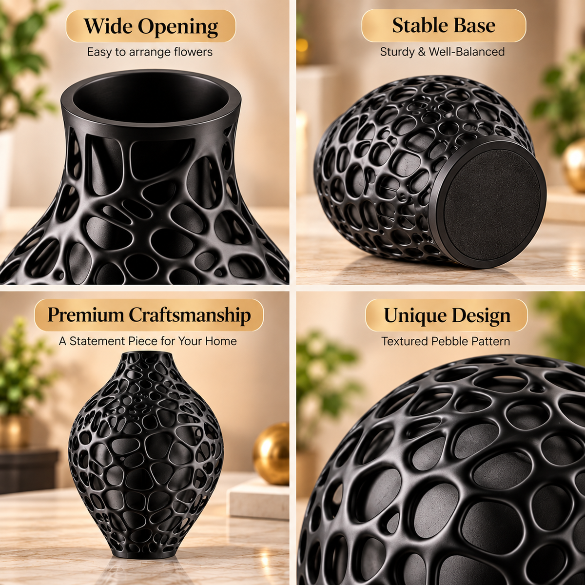 Modern Lattice Pattern Decorative Flower Vase