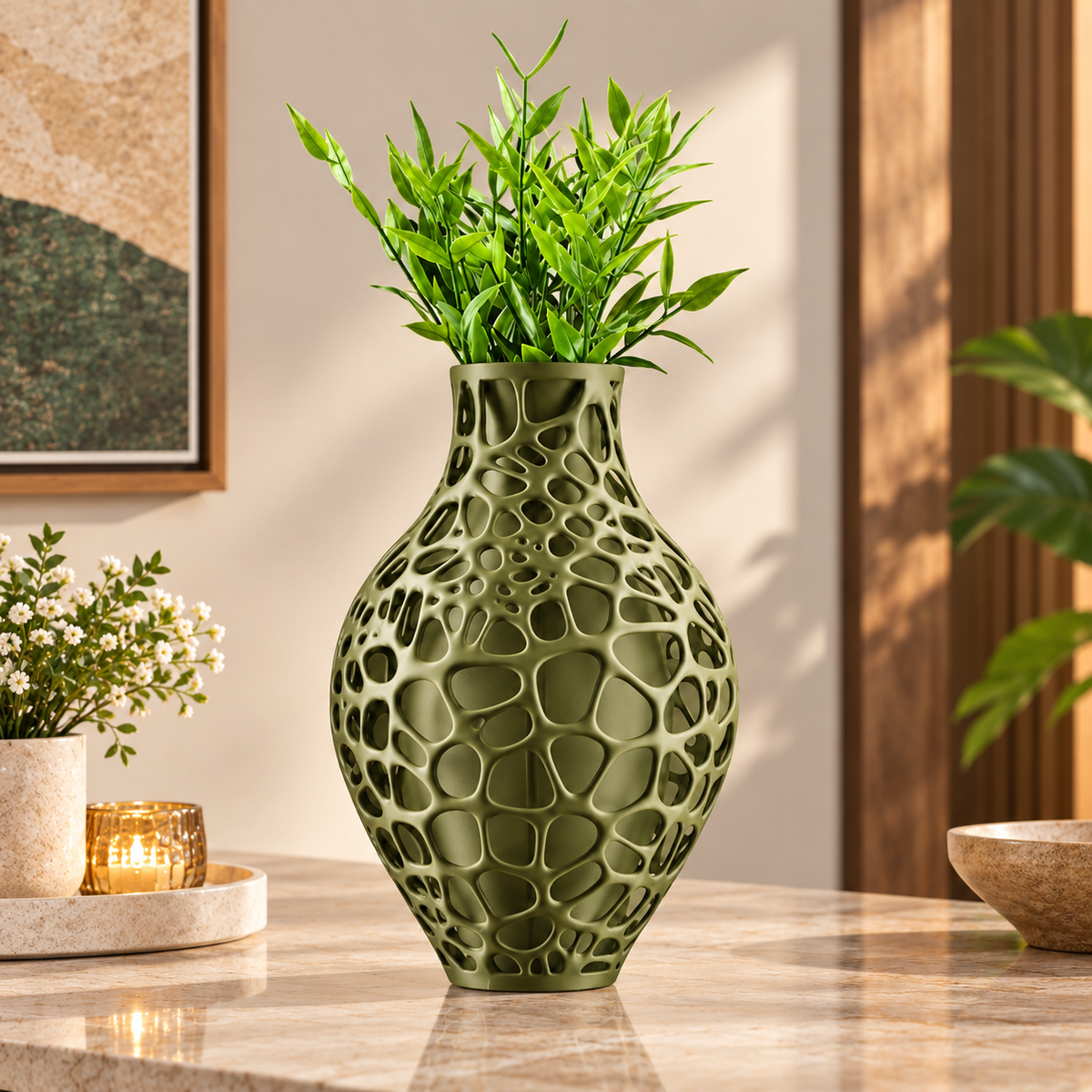Modern Lattice Pattern Decorative Flower Vase