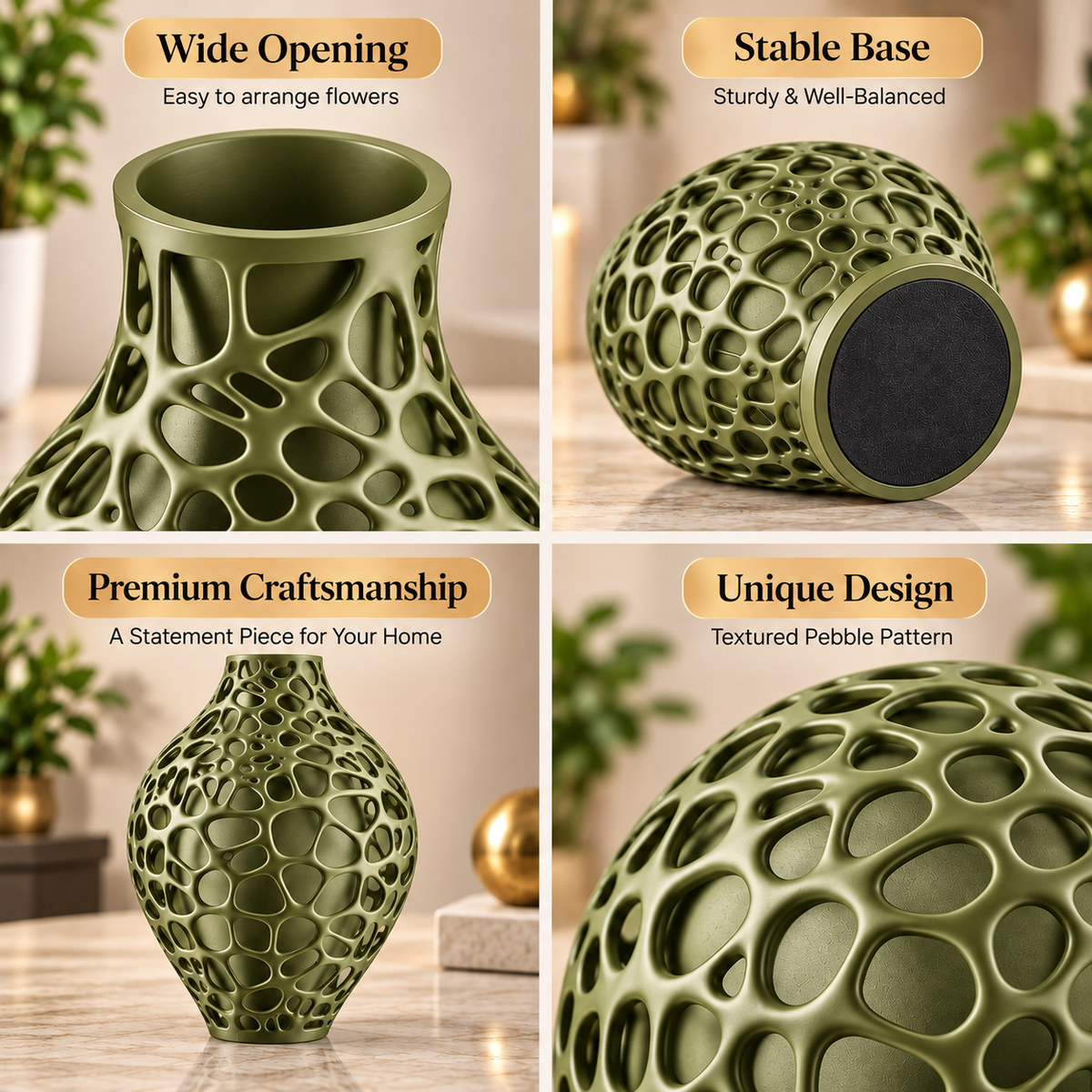 Modern Lattice Pattern Decorative Flower Vase
