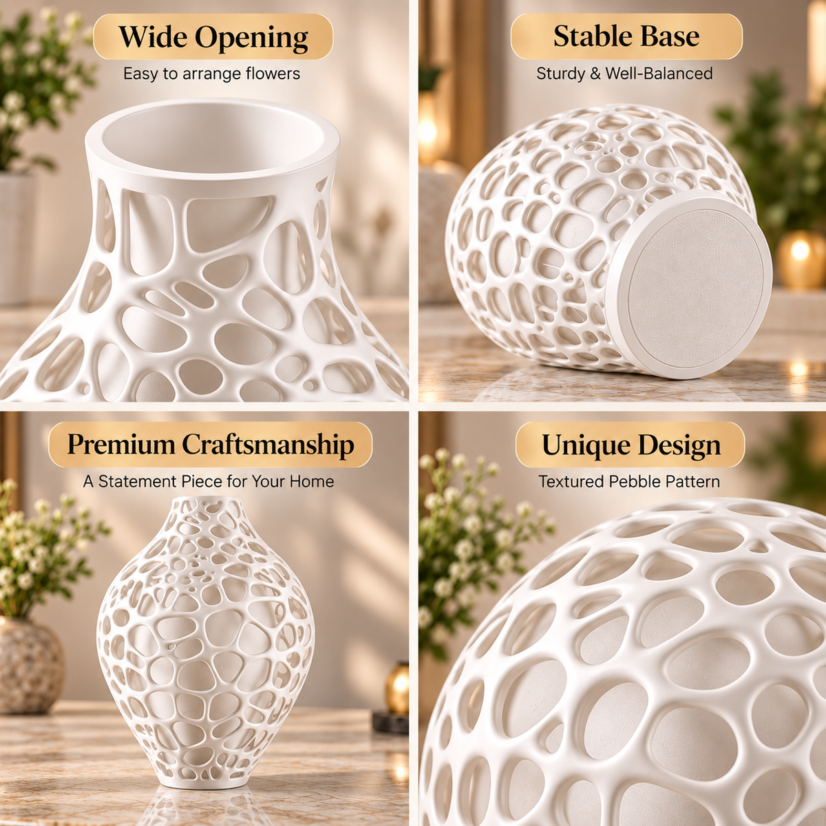 Modern Lattice Pattern Decorative Flower Vase