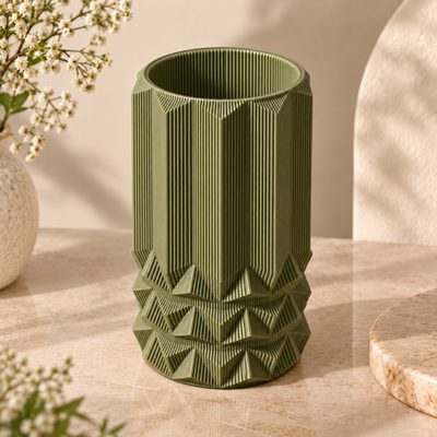 Modern Textured Geometric Decorative Flower Vase